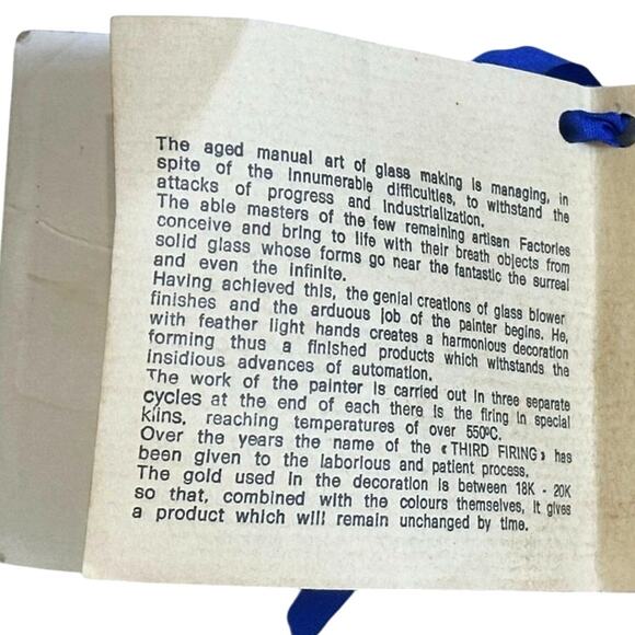 Tre Fuochi Venetian Murano Cobalt Blue Enameled and 24K Gold Decanter+6 Goblets - Picture 12 of 12